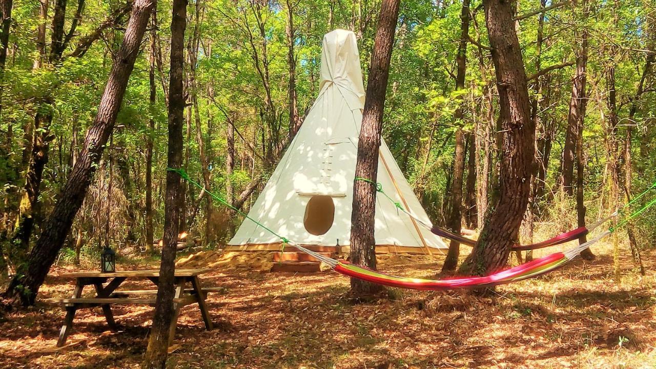 Authentic Nature Retreat: Log And Tipis With Pool And Lascaux View Country house